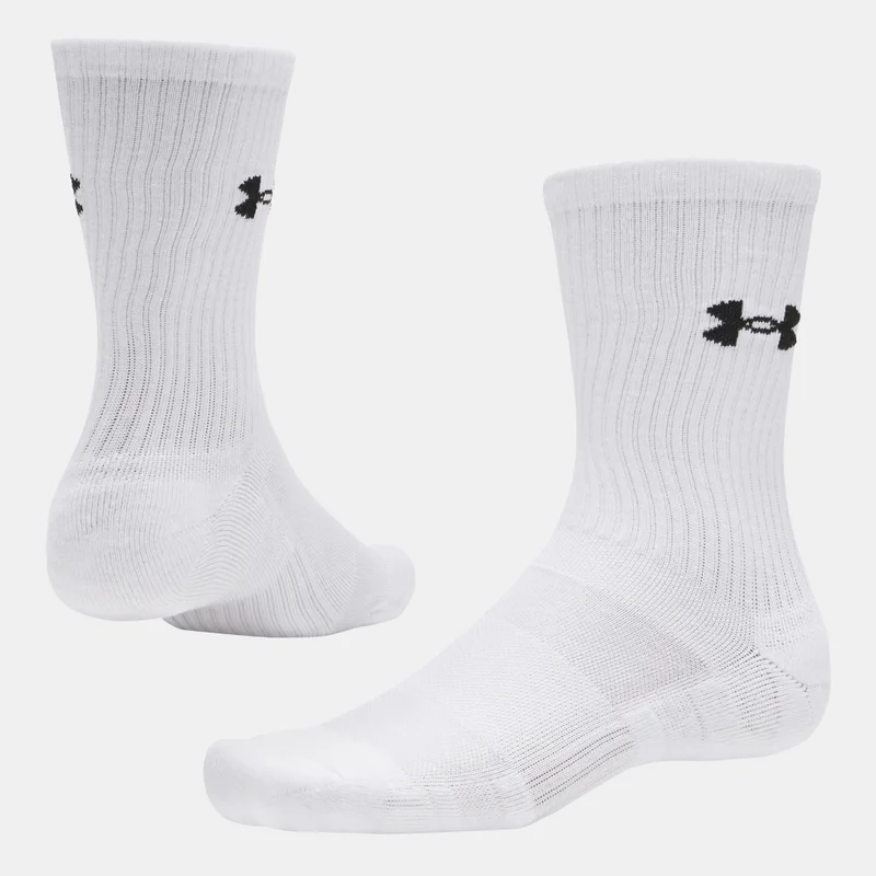 UNDER ARMOUR White Performance Crew Socks (3 Pairs)  | Best Price UAE